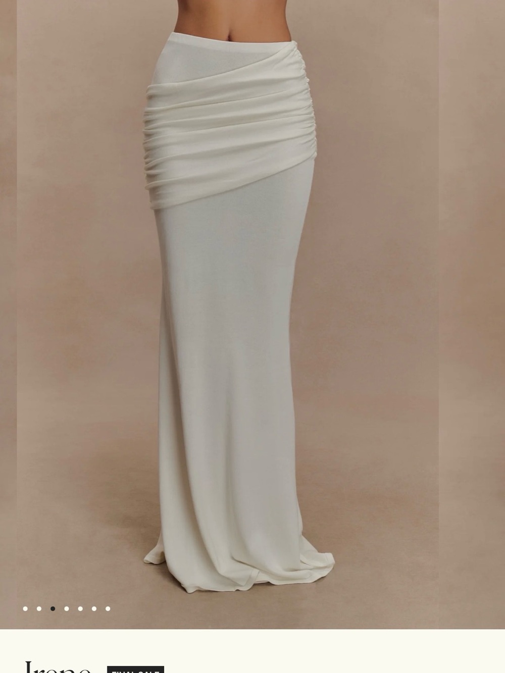 Meshki Irene Ivory Draped Maxi Skirt